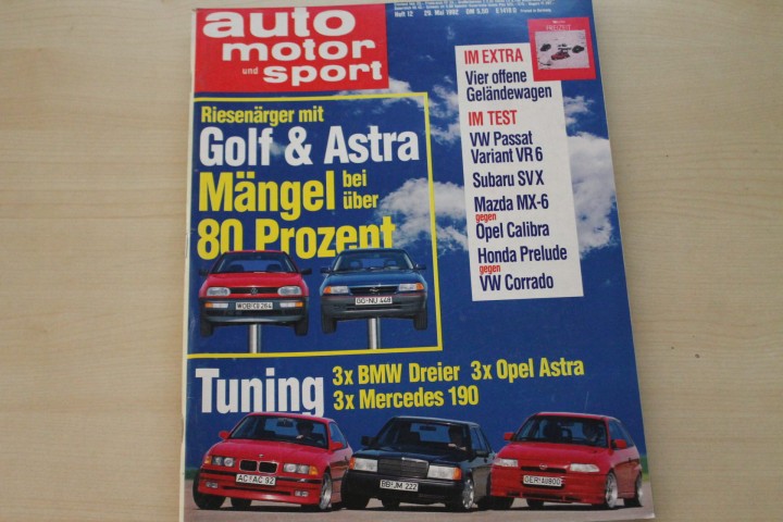 Deckblatt Auto Motor und Sport (12/1992)